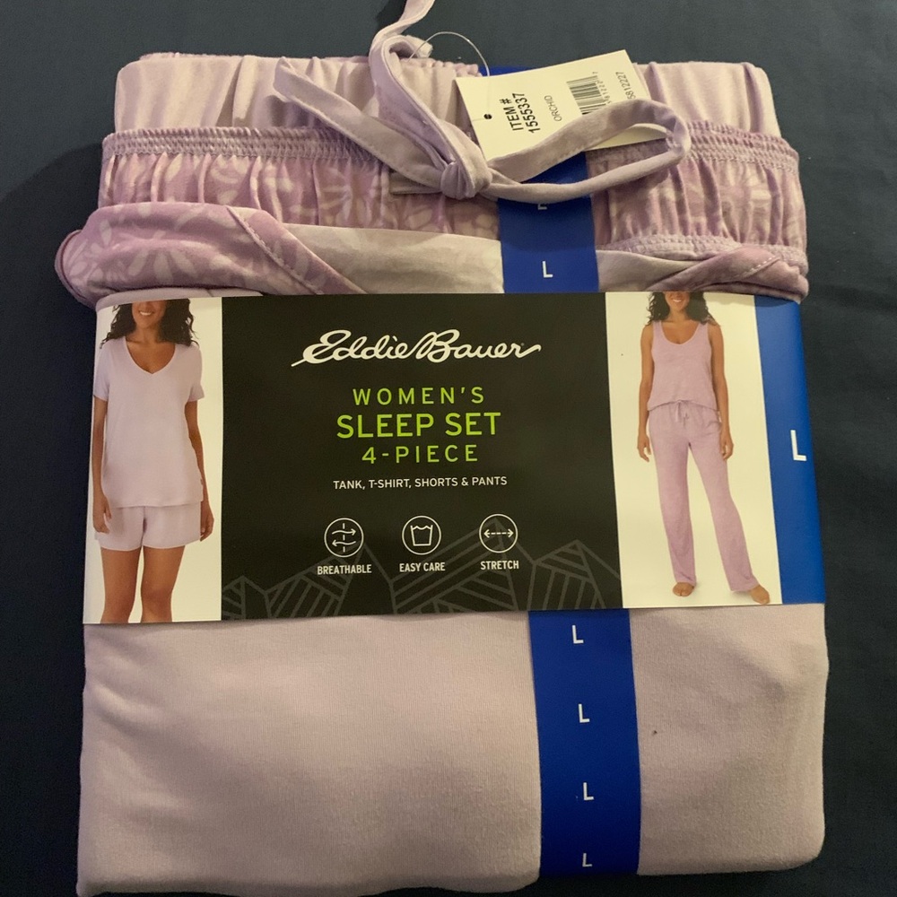Eddie Bauer Women's Lavender Sleep Set - 4 pieces